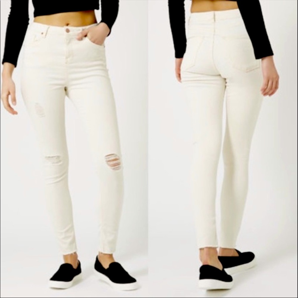 Topshop White Moto Jamie Jeans